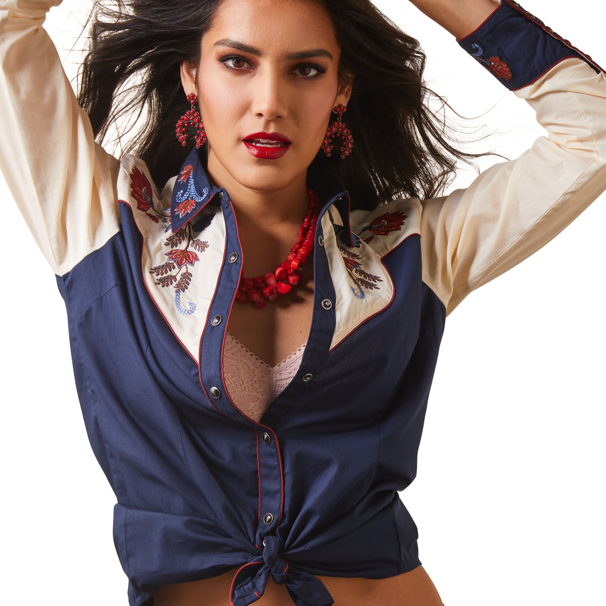 Ariat Women Navy/ButterCream Shirt 10043688