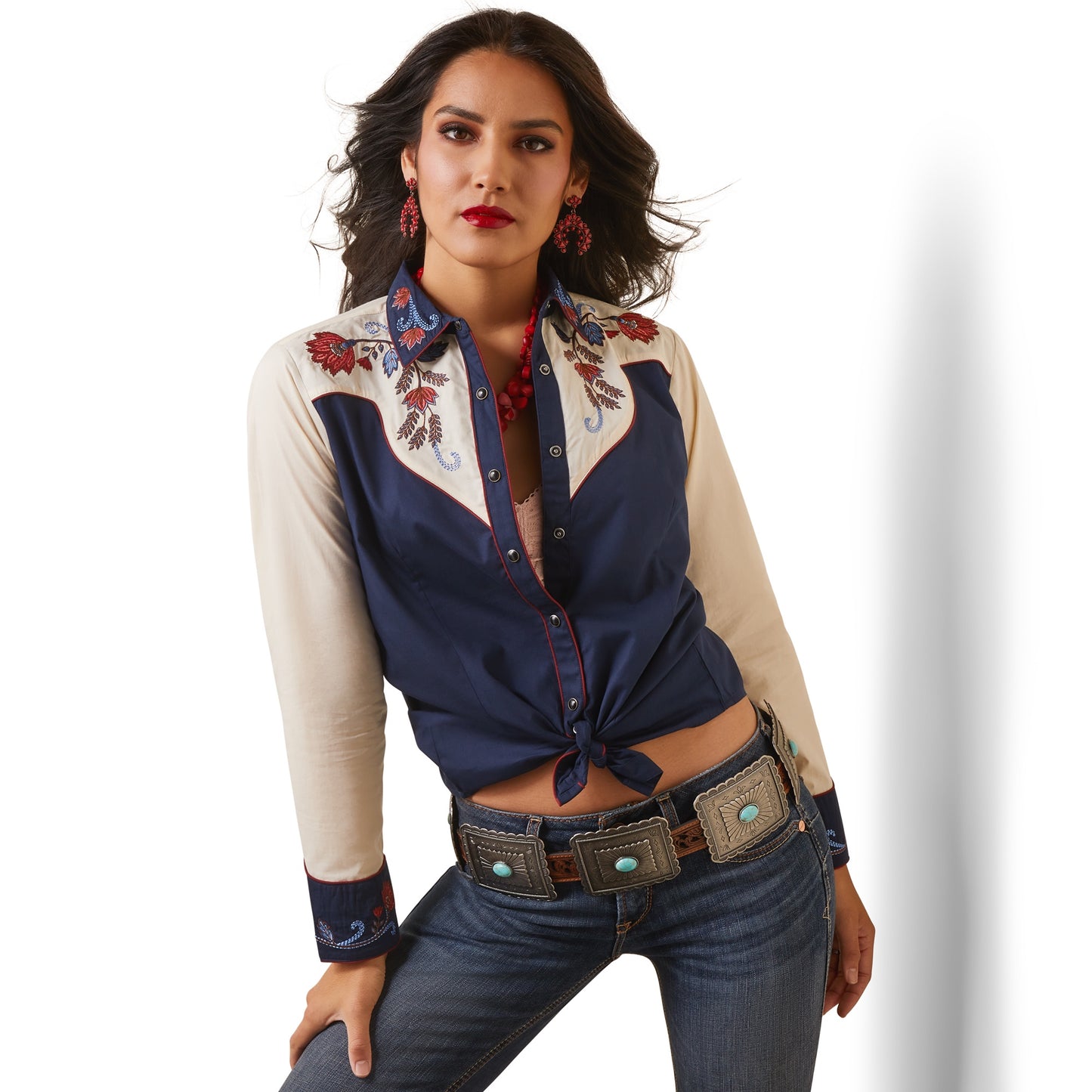Ariat WMN Navy/ButterCream Shirt 10043688