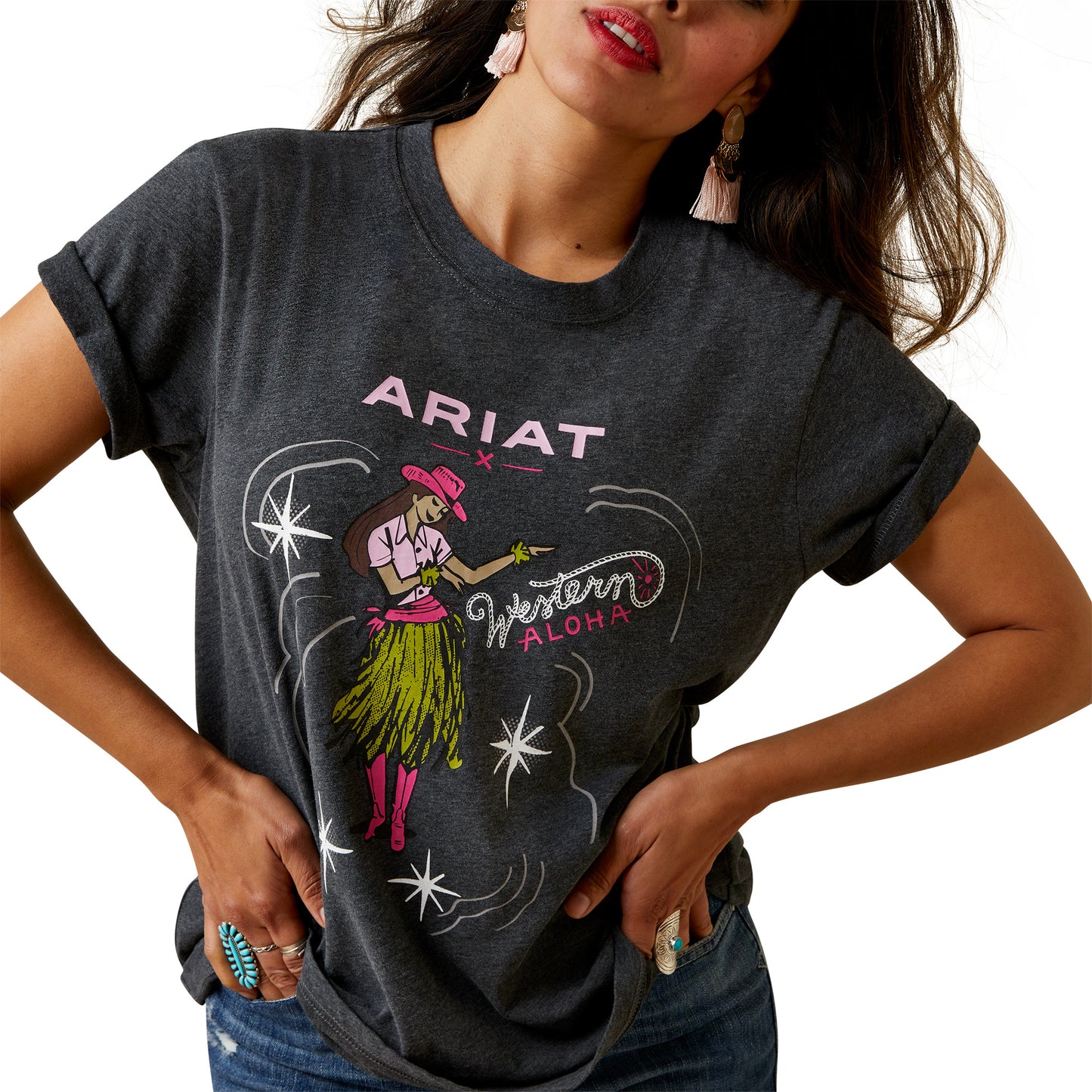 Ariat Women Hula Girl Western Aloha T-Shirt