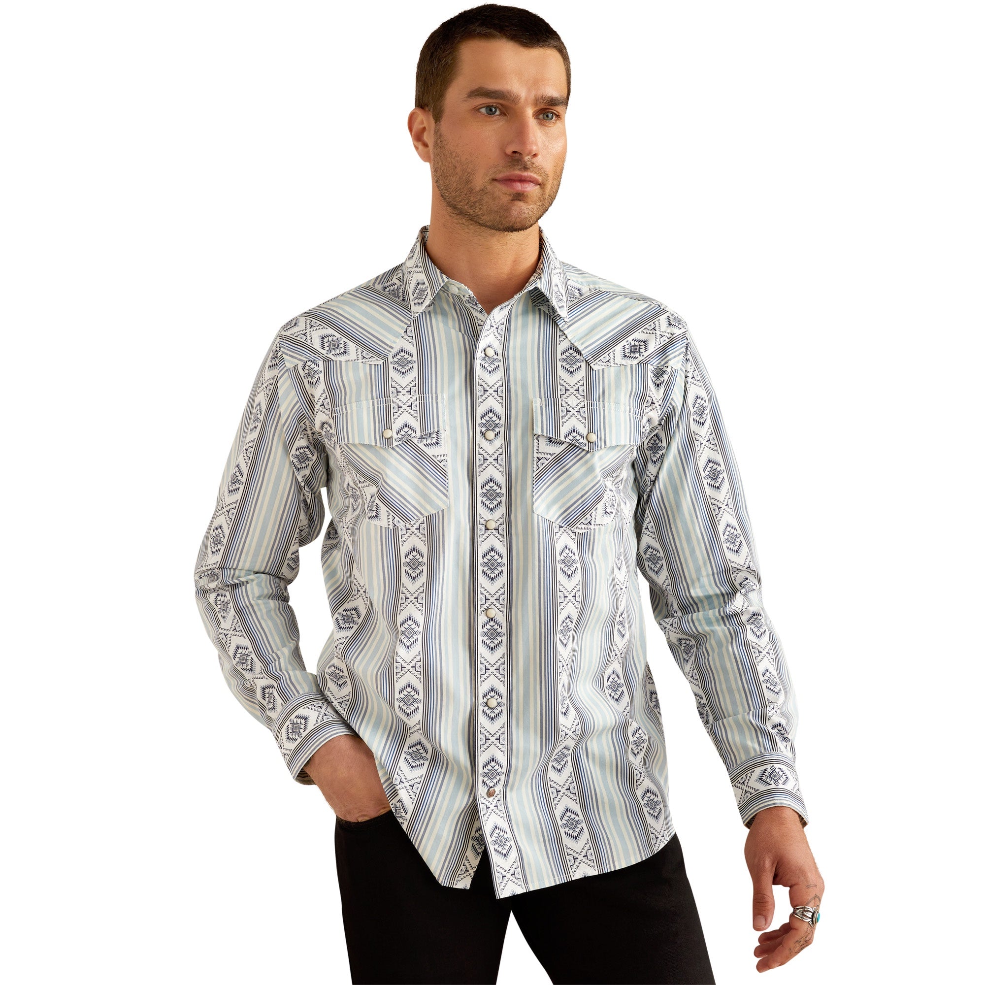 Ariat MN Heller Retro Fit Blue Shirt 10054704
