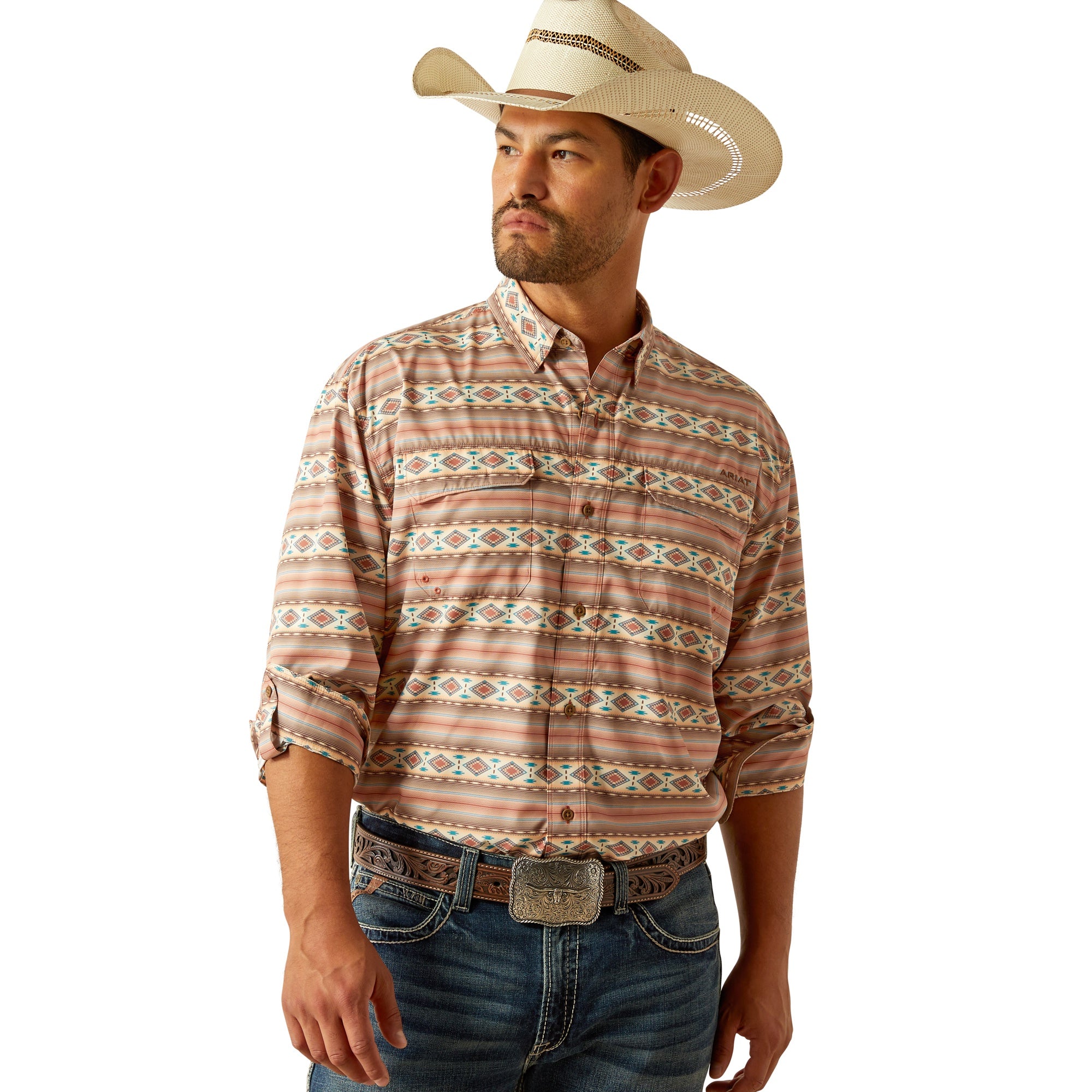 Ariat MN VentTEK Outbound Classic Fit LS Baked Clay Shirt 10055231