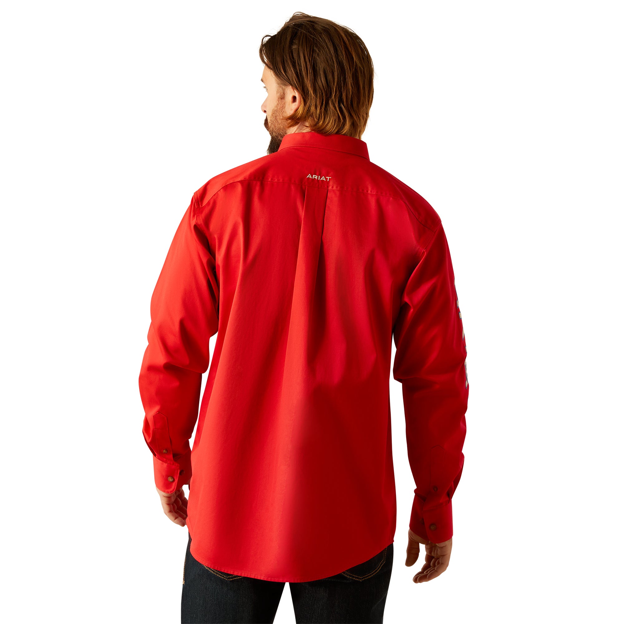 Ariat Men Team Logo Red/Khaki Shirt 10055236