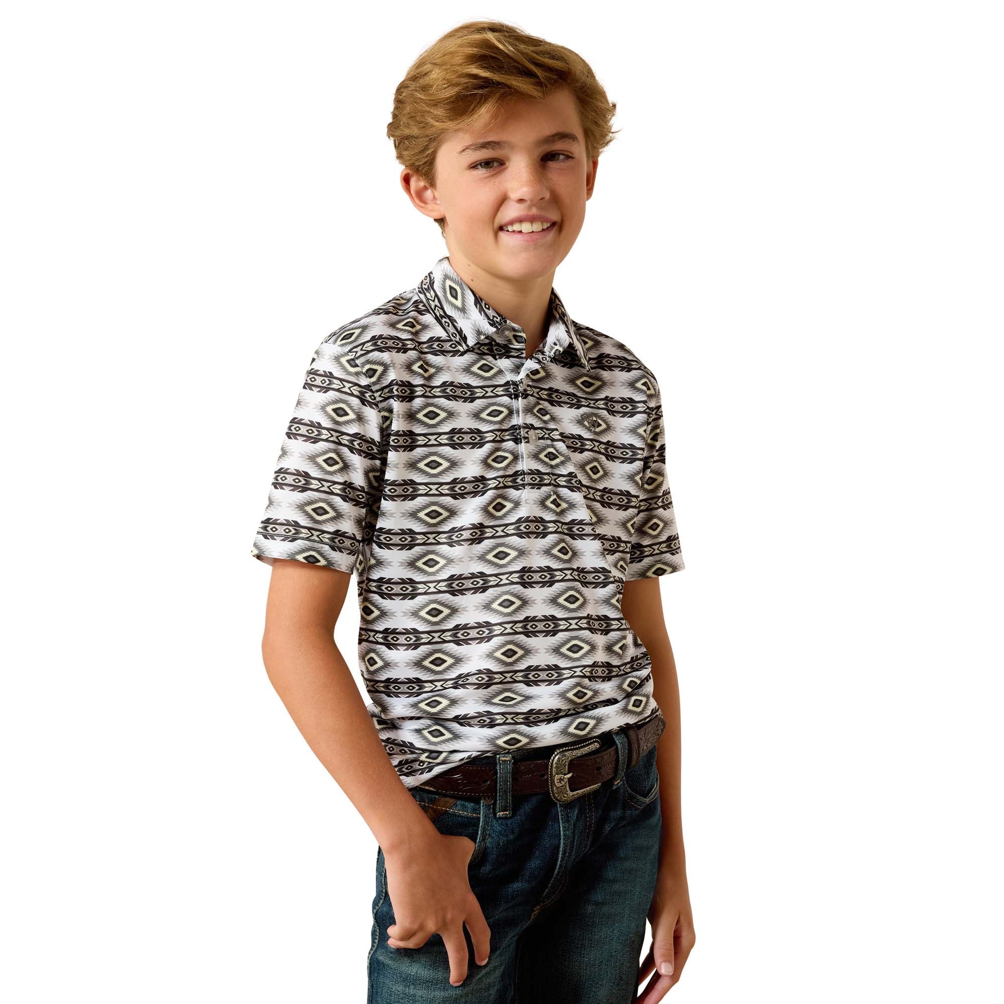 Ariat Boys All Over print SS Polo Shirt 10071205
