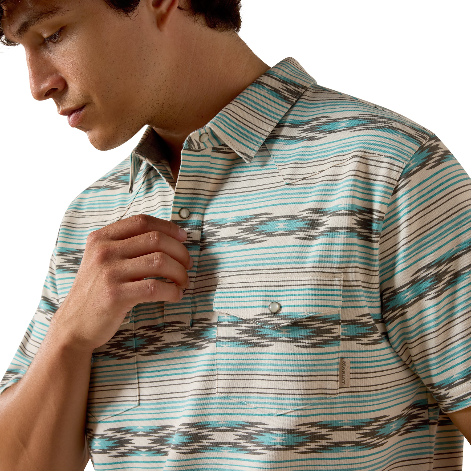 Ariat Men Retro Western Snap Polo Shirt 10073501