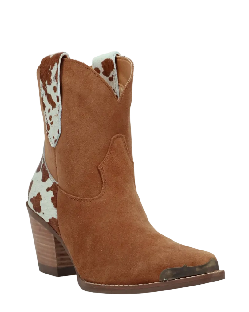 Dingo Women Texas Charm Suede Leather Ankle Boot DI2399 Camel