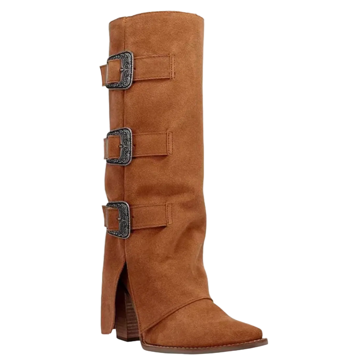Dingo Womens Suede Cuffed DI2345 Camel Boot