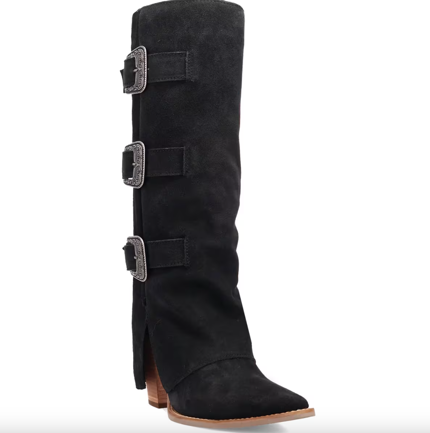Dingo Womens Suede Cuffed DI2345 Black Boot