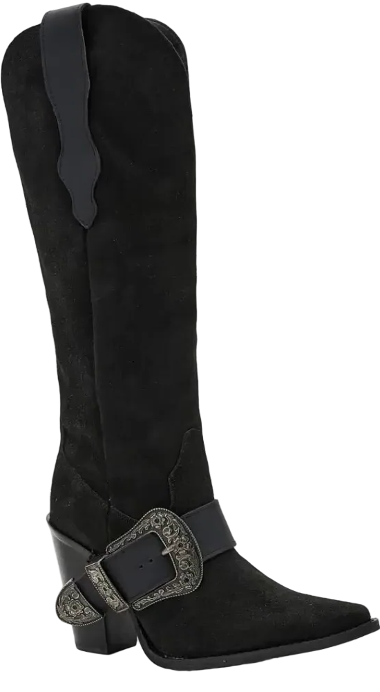 Dingo Women Yeehottie Suede Leather Boot DI2377 Black