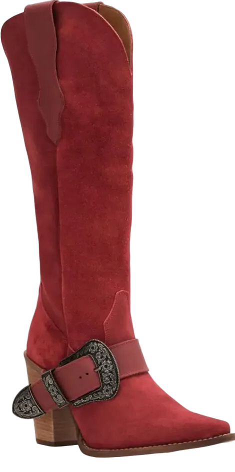 Dingo Women Yeehottie Suede Leather Boot DI2377 Red