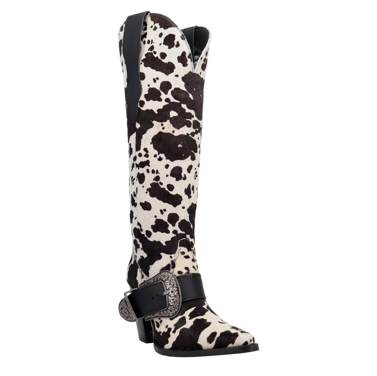 Dingo Women Spur Crazy Cow Print Snip Toe DI2385 Boot