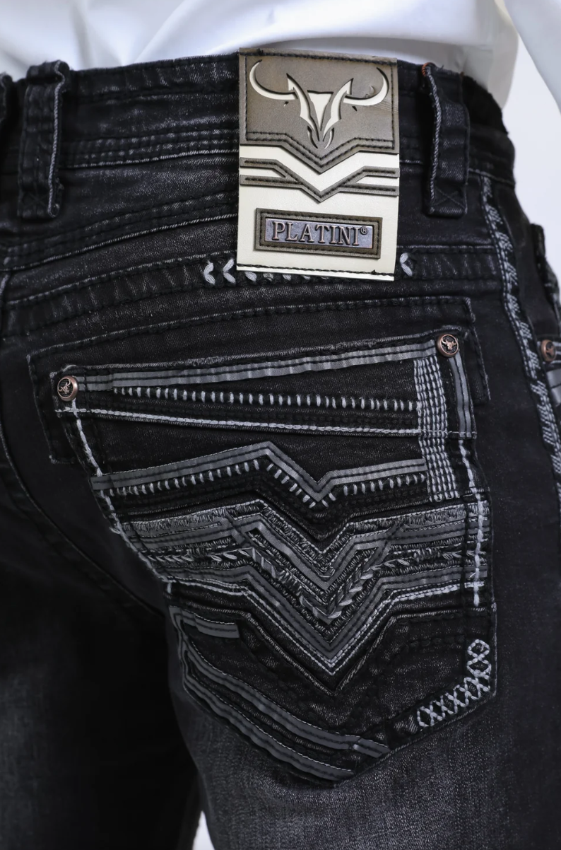 Platini Men Holt Chevron Boot Cut Jean PHD10760