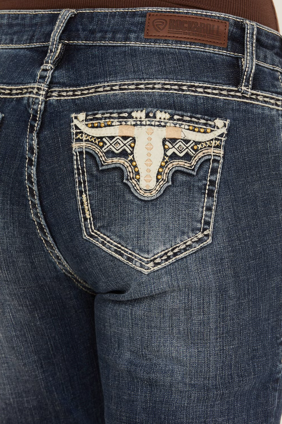 Rock & Roll Women Longhorn Mid Rise Bootcut Jeans BW4MD02968