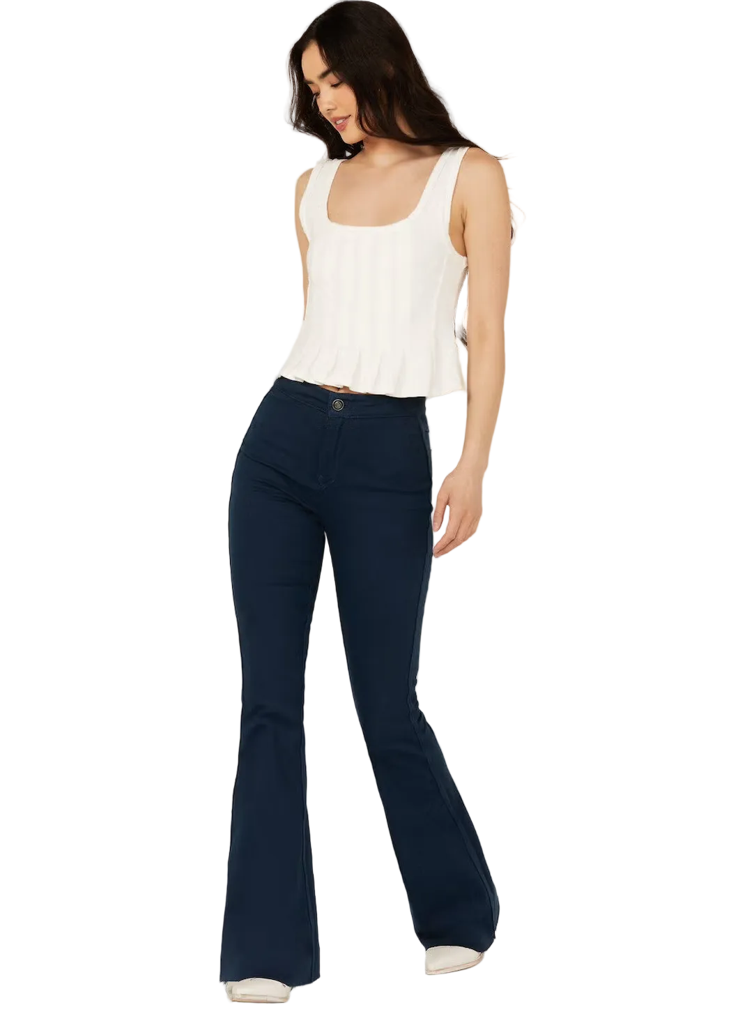 Rock & Roll Women Reversible Floral Button Flare Jeans BW6PD04748