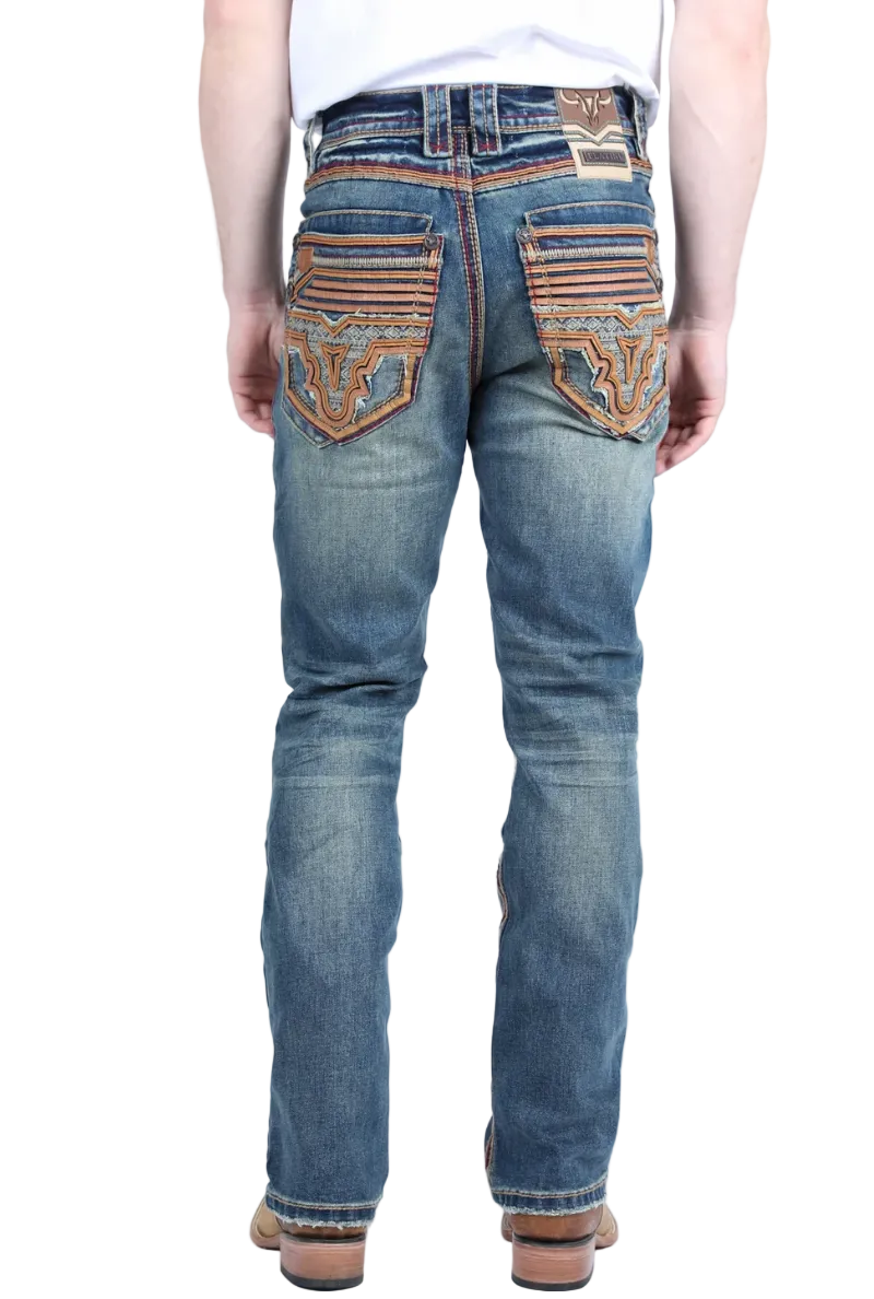 Platini Men Holt Diamond Trim Bootcut Jean PHD9716