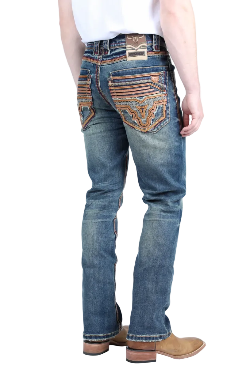 Platini Men Holt Diamond Trim Bootcut Jean PHD9716