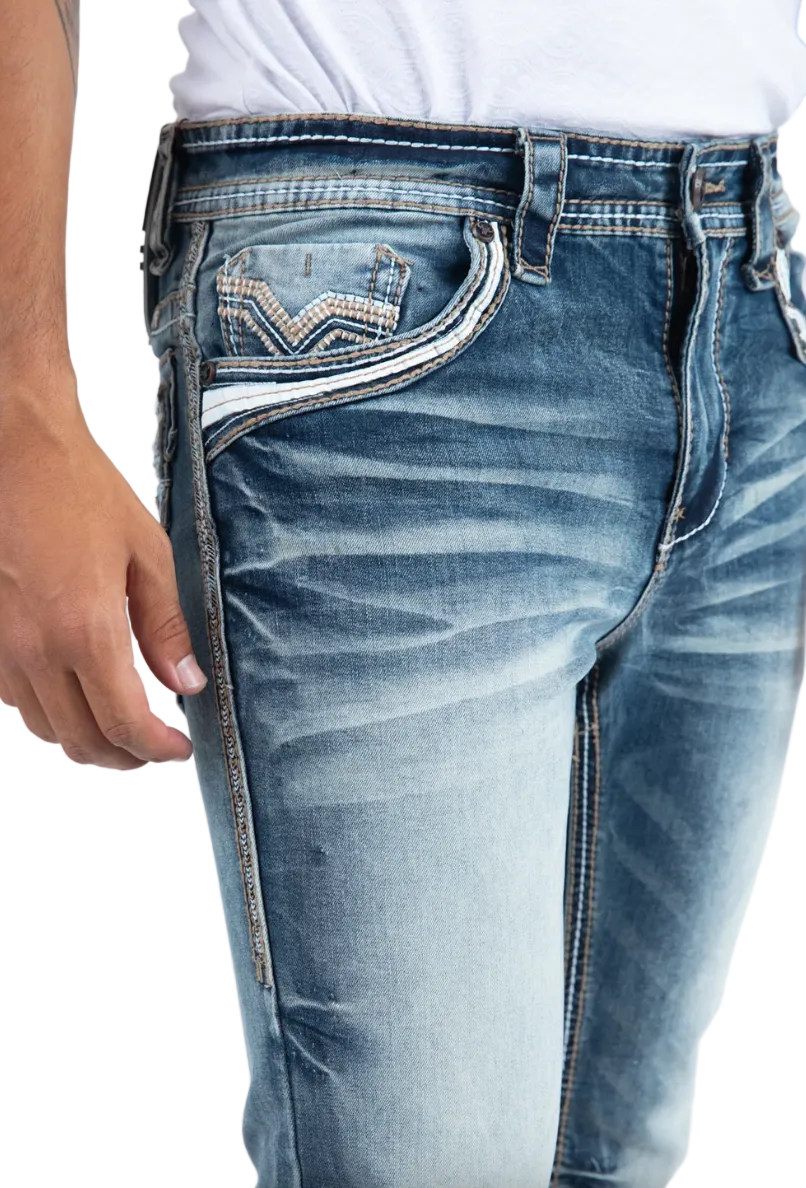 Platini Men Holt Corded Chevron Bootcut Jean PHD11105