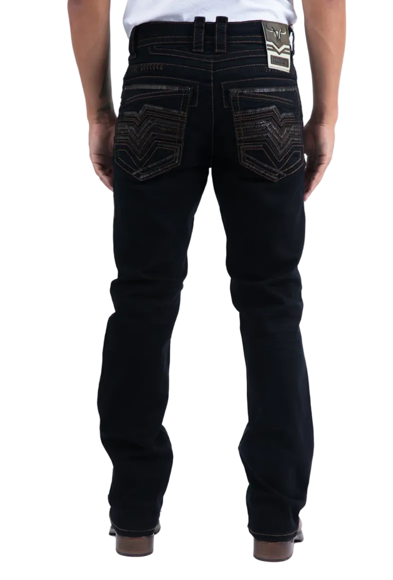 Platini Men Holt Solid Tonal Bootcut Jean PHD11106