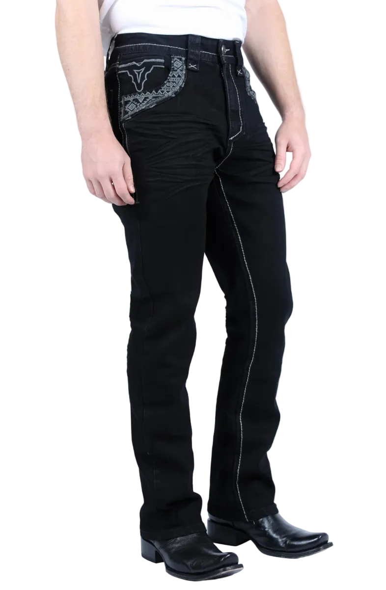 Platini Men Holt Aztec Flap Bootcut Jean PHD9725