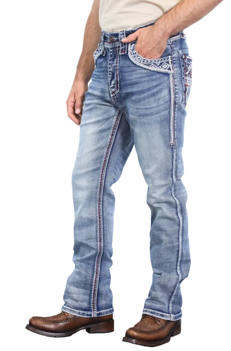 Platini Men Holt Aztec Flap Bootcut Jean PHD10265