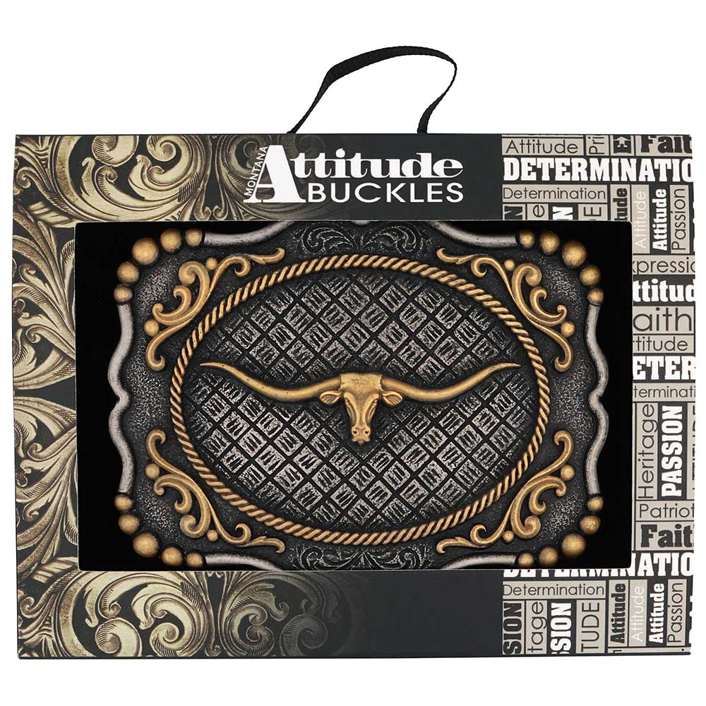 Attitude Framed Longhorn Attitude Buckle A1003P