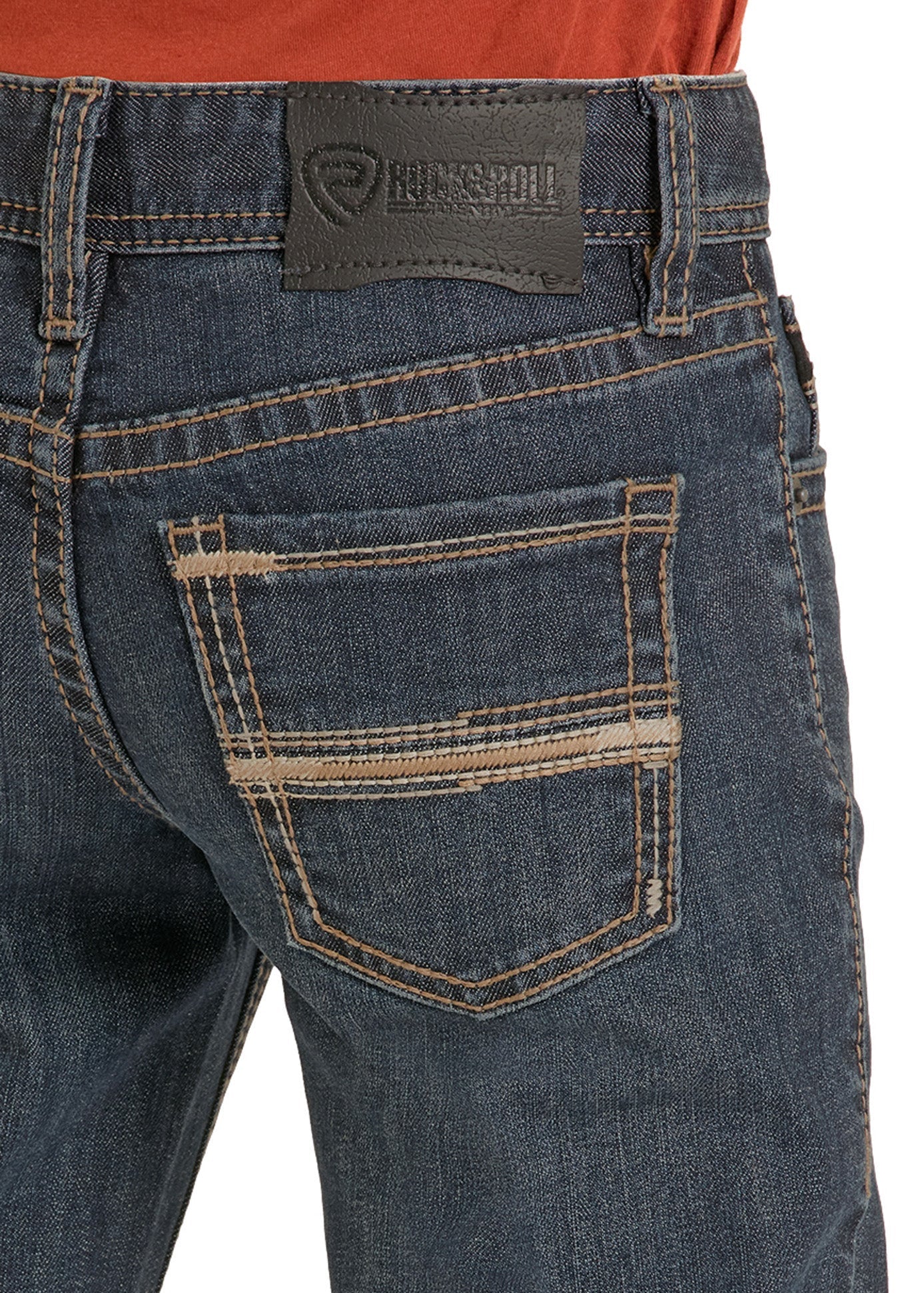 Rock & Roll Kids Regular Fit Rope Stitch Pocket Bootcut Jeans BB0BD09118
