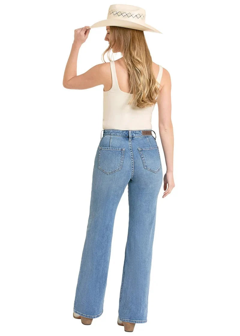 Rock & Roll Women High Rise Wide Leg Medium Wash BW6HD08496