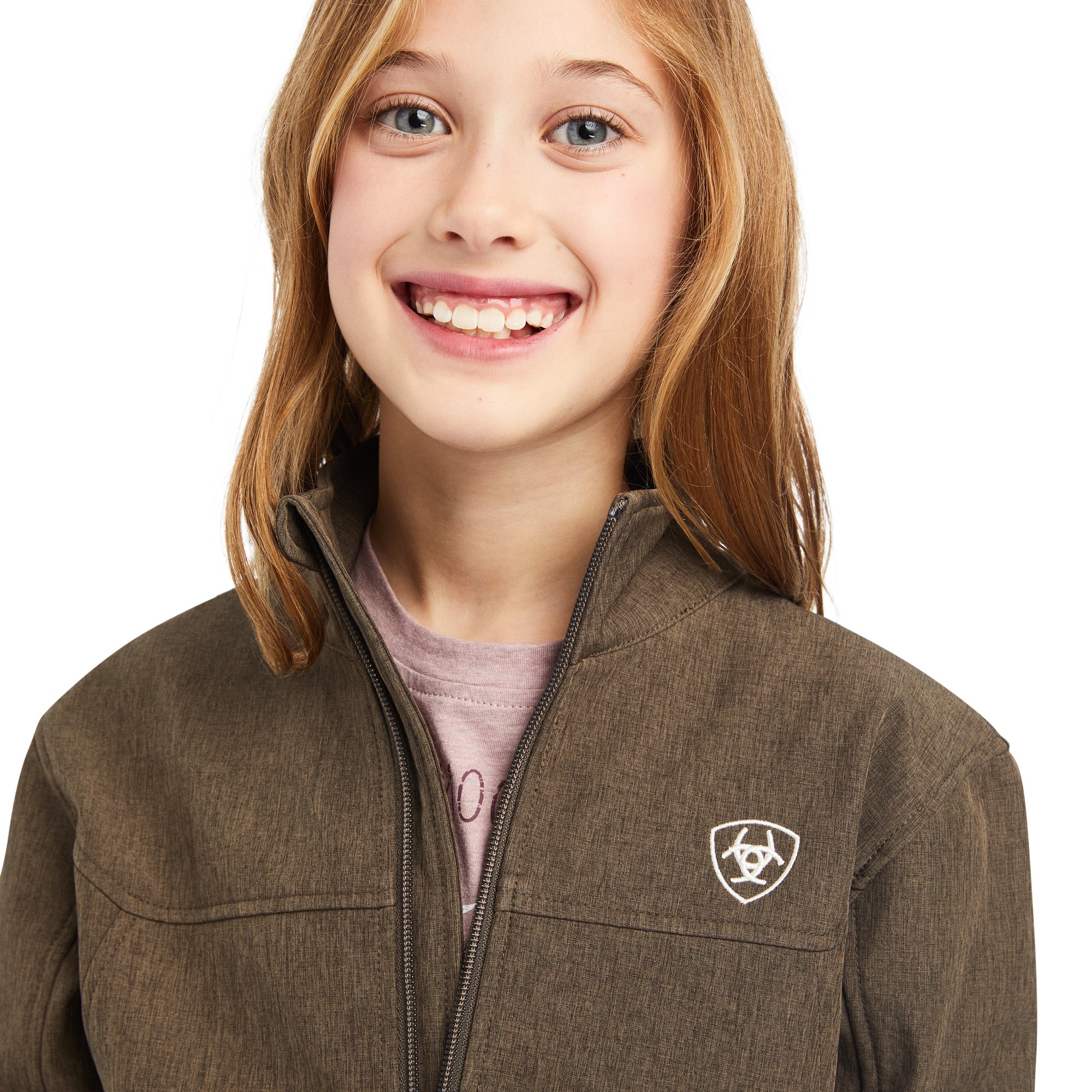 Ariat Kids New Team Softshell Banyan Bark Heather 10041275 Jacket