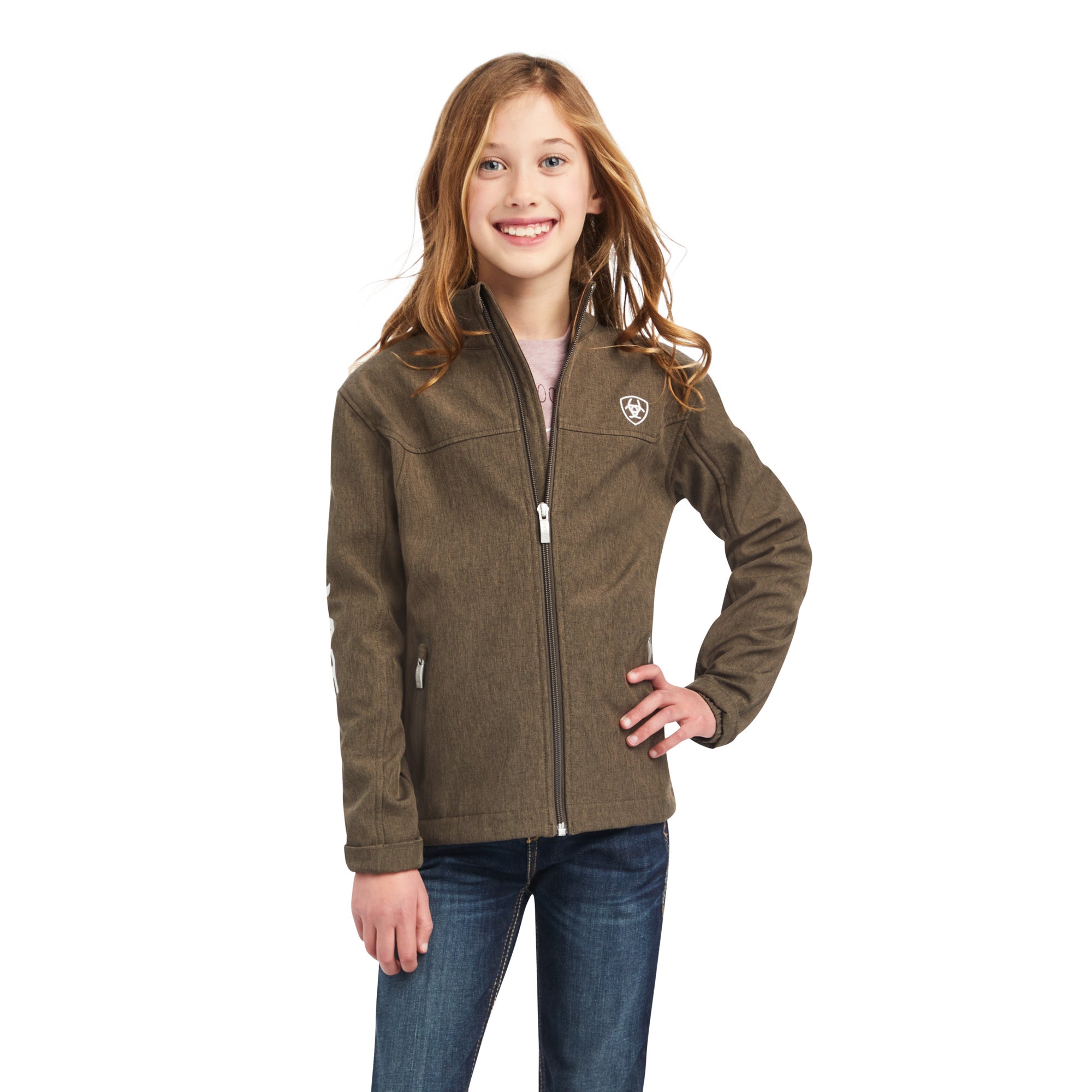 Ariat Kids New Team Softshell Banyan Bark Heather 10041275 Jacket