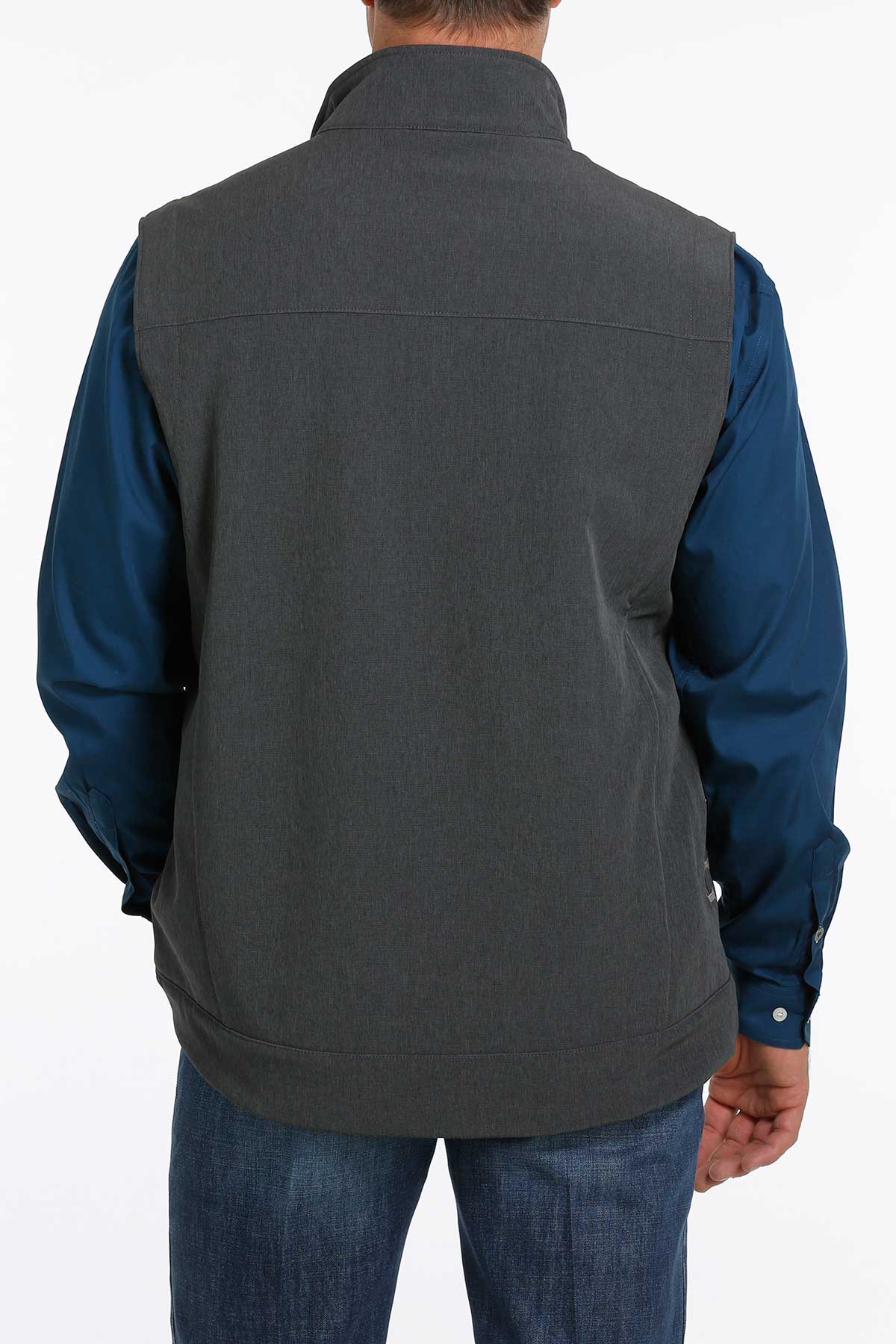 Cinch Men's Solid Black CC Texture Bonded Vest