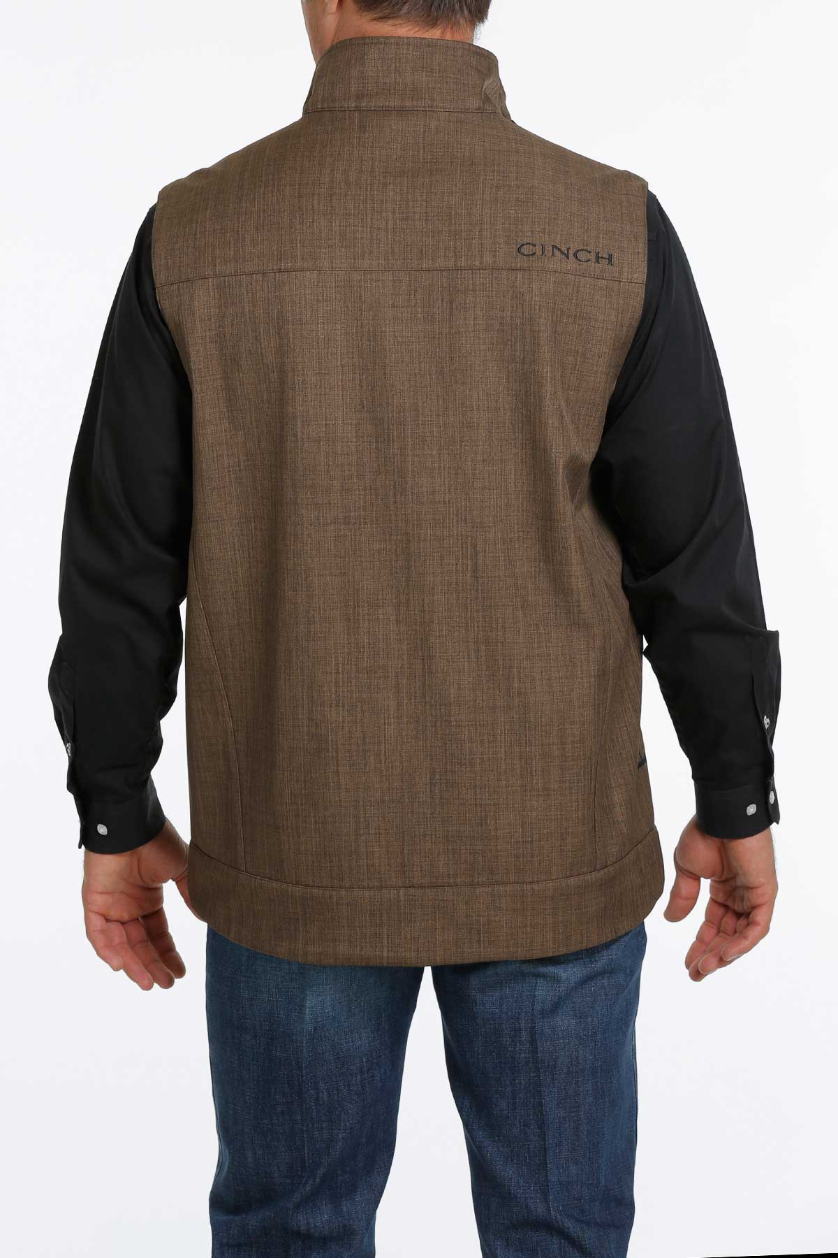Cinch Men's Solid Brown CC Texture Bonded Vest