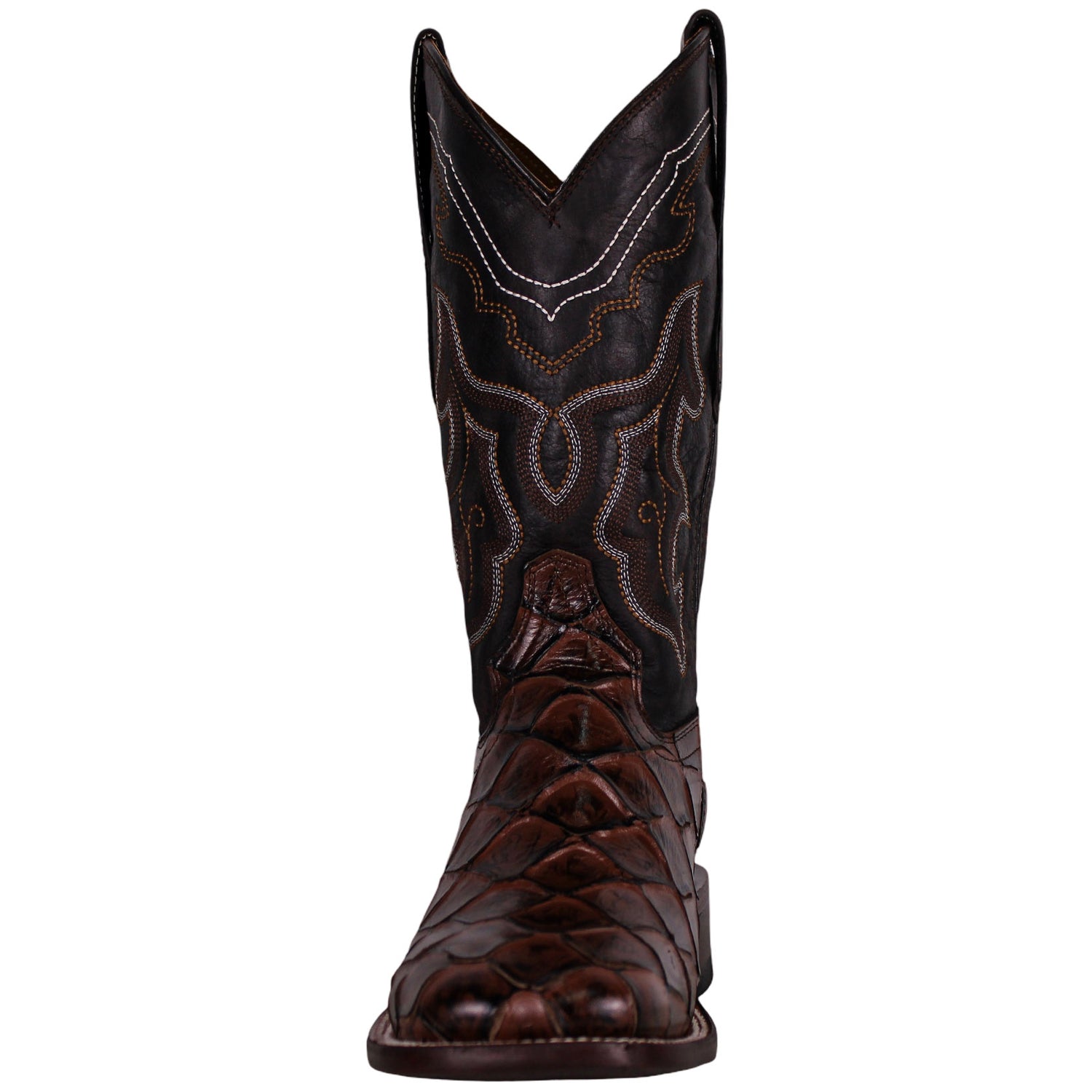 Cerrito Men Print Pirarucu Cafe ISB310C Square Toe Boot