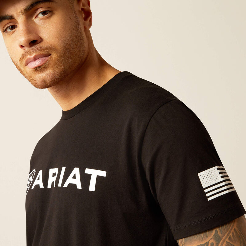 Ariat Men Shield Flag SS Tshirt Black 10054197