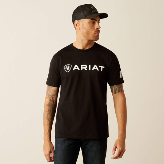 Ariat Men Shield Flag SS Tshirt Black 10054197