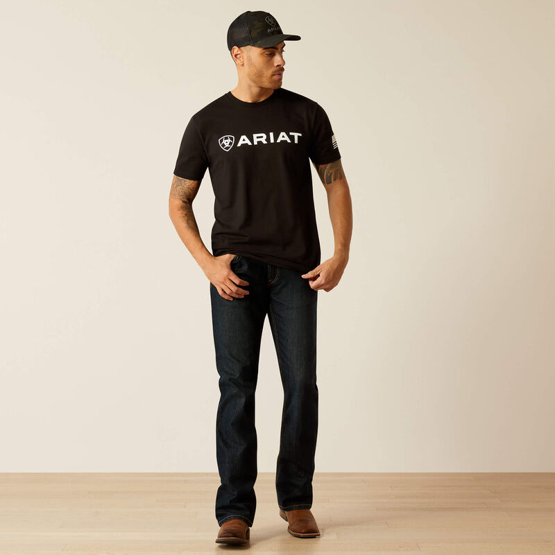 Ariat Men Shield Flag SS Tshirt Black 10054197