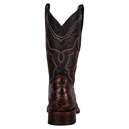 Cerrito Men Print Pirarucu Cafe ISB310C Square Toe Boot