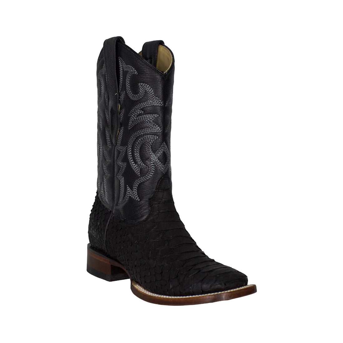 Los Altos Men Python Nobuck Black 822N5705 Square Toe Boot