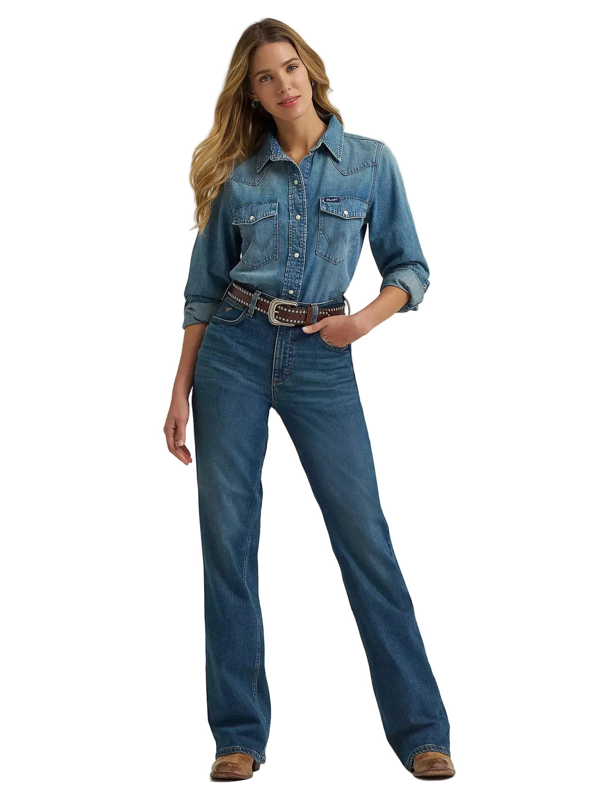Wrangler Women High Rise Skylar Relaxed Bootcut Riding Jean  112367599