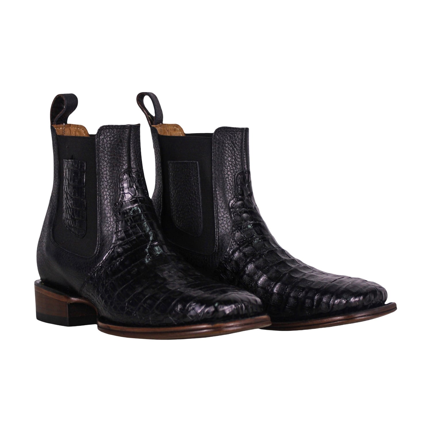 Cerrito MN Caiman Square Toe Ankle Boot IST097C Black