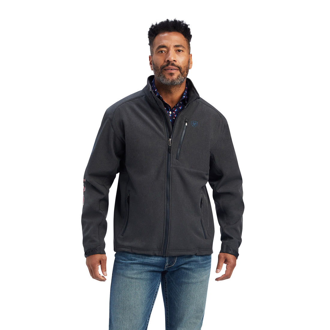 Ariat Men Logo 2.0 Patriot Charcoal Softshell 10041439 Jacket