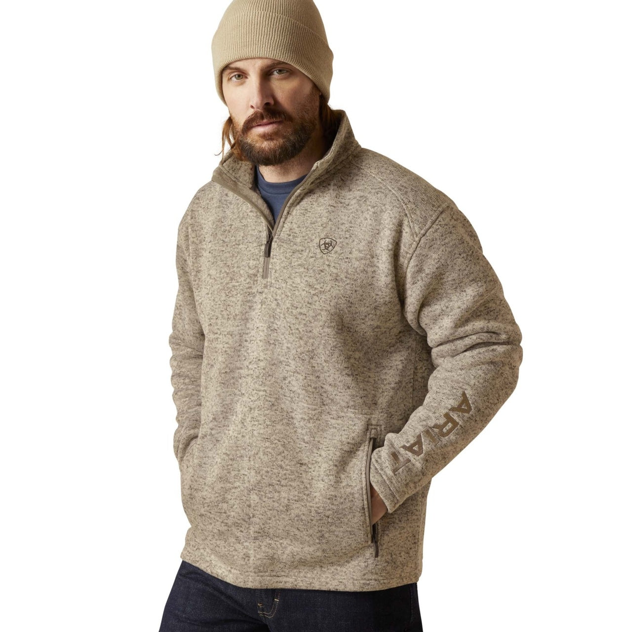 Ariat Men Caldwell Logo 1/4 Zip Sweater BGE 10073710