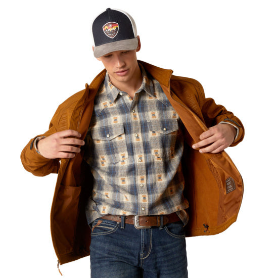 Ariat Men Logo 2.0 Softshell Chestnut Embossed 10046790 Jacket