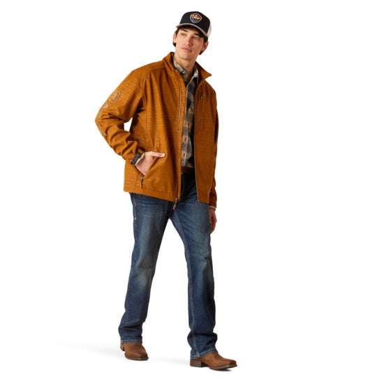 Ariat Men Logo 2.0 Softshell Chestnut Embossed 10046790 Jacket