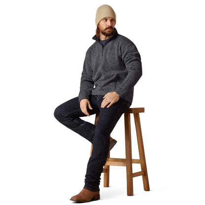 Ariat Men Caldwell Logo 1/4 Zip Sweater GRY 10073711