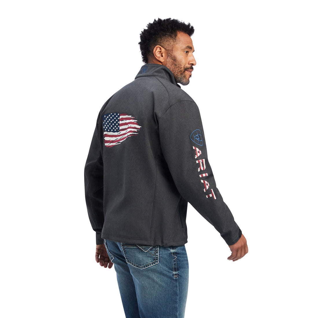 Ariat Men Logo 2.0 Patriot Charcoal Softshell 10041439 Jacket