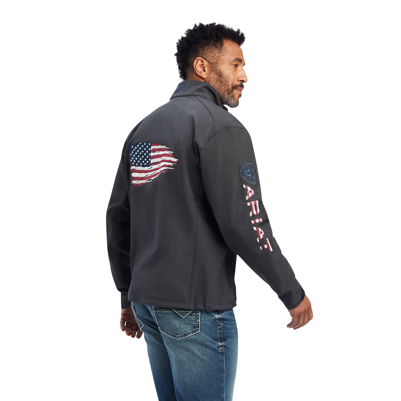 Ariat Men Logo 2.0 Patriot Charcoal Softshell 10041439 Jacket