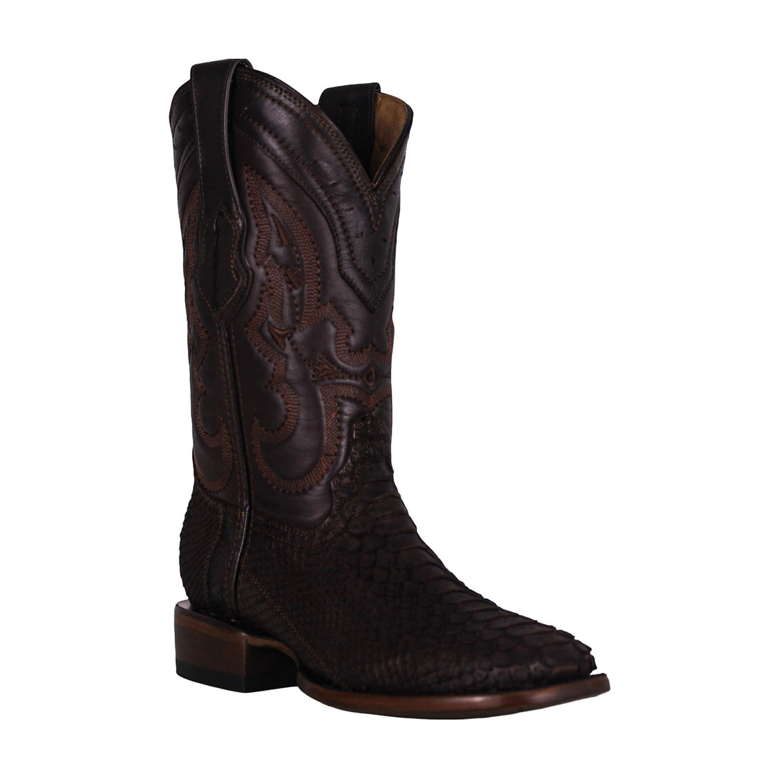 Cerrito Men Python Square Toe Boot ISB229C Brown