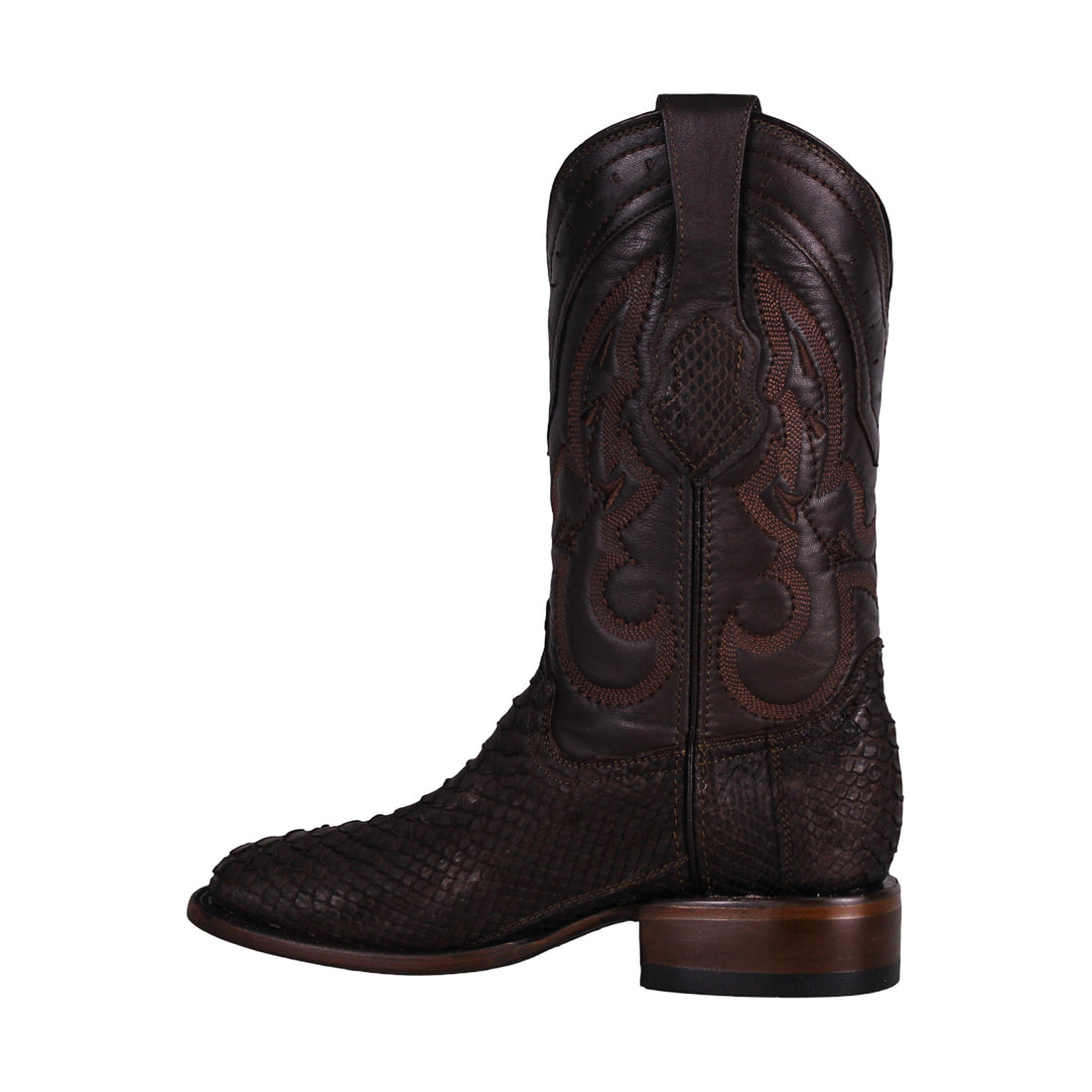 Cerrito Men Python Square Toe Boot ISB229C Brown