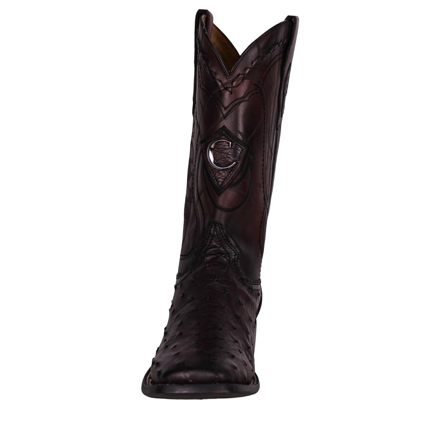 Cuadra MN Ostrich Square Toe Boot 3Z1OA1 Blackcherry