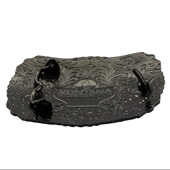 Montana Silversmiths Gunmetal Cameo Filigree with Christian Cowboy Buckle 25815SB-731