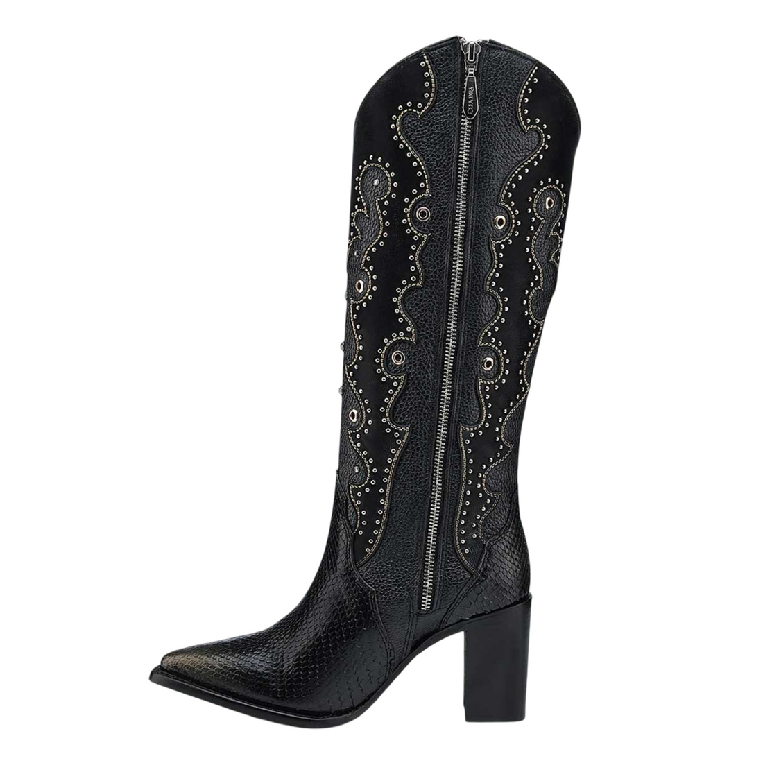 Cuadra WMN Python Knee-High Boots 4I14PH Black